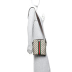 GG Supreme Monogram Web Small Ophidia Slingbag Beige Ebony New Acero