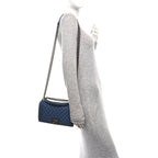 Calfskin Quilted Medium Top Handle Boy Flap Blue