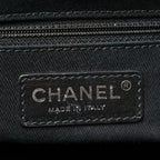 Calfskin Sequin Medium Deauville Tote Black