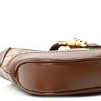 GG Supreme Monogram Azalea Calfskin Web Mini Jackie 1961 Hobo Beige Ebony Brown Sugar
