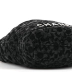 Denim Quilted Floral Print Mini Chanel 22 Black Grey