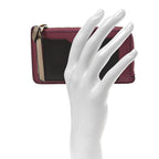 Soft Grained Calfskin Coin Card Holder Plumrose Ebony