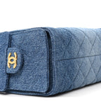 Washed Denim Quilted Mini Chanel 25 Handbag Blue