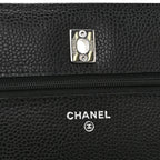 Caviar Quilted CC Turnlock Wallet On Chain WOC Black