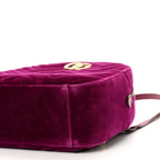 Velvet Matelasse GG Marmont Dome Backpack Fuchsia Violet Cyclamen