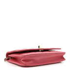 Lambskin Quilted Trendy CC Wallet On Chain WOC Bright Pink