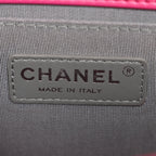 Velvet Quilted Small Boy Flap Fuchsia