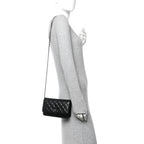 Caviar Quilted Wallet on Chain WOC Black