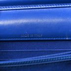 Lambskin Quilted Square Wallet On Chain WOC Blue