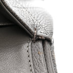 Caviar Quilted Jumbo Double Flap Grey