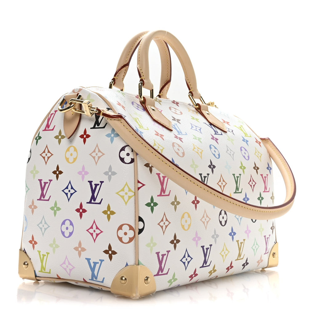 LV X TM Monogram Multicolor Speedy Soft 30 White
