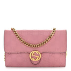 Guccissima Icon Chain Wallet Carmine Rose