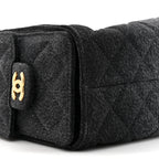 Washed Denim Quilted Mini Chanel 25 Handbag Black