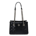 Calfskin Matelasse Aria Small GG Marmont Shoulder Tote Black