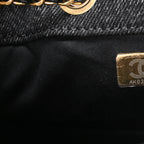 Washed Denim Quilted Mini Chanel 25 Handbag Black