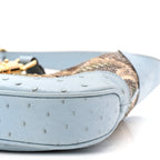 Snakeskin Ostrich Calfskin Small Jackie 1961 Hobo Blue Multicolor