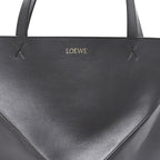 Shiny Calfskin Large Puzzle Fold Tote Dark Grey