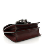 Dollar Calfskin Crystal Web Mini Dionysus Bamboo Top Handle Bag Vintage Bordeaux Black Diamond