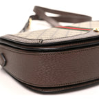 GG Supreme Monogram Web Small Ophidia Flap Messenger Bag Brown