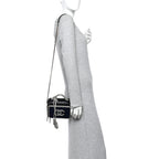 Jersey Quilted Small CC Filigree Vanity Case Blue Black Grey