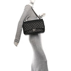 Caviar Quilted Maxi Double Flap Black