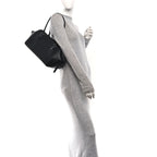 Grained Calfskin East West Bowling Bag Black