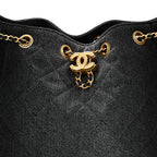 Washed Denim Quilted Small Chanel 25 Handbag Black