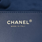 Washed Denim Quilted Mini Chanel 25 Handbag Blue