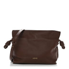 X SUNA FUJITA Nappa Flamenco Knot Clutch Havana