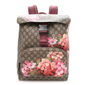 GG Supreme Monogram Blooms Medium Single Buckle Backpack Beige Multicolor Dry Rose