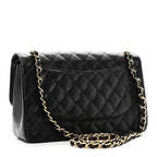Caviar Quilted Jumbo Double Flap Black