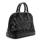 Patent Calfskin Laced Monogram Alma PM Black