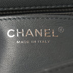 Caviar Quilted Mini Rectangular Flap Grey