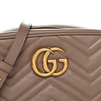 Calfskin Matelasse Small GG Marmont Chain Shoulder Bag Porcelain Rose