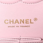 Caviar Quilted Medium Double Flap Light Pink