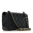 Lambskin Quilted Mini Rectangular Flap Black