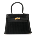 Silk Veau Doblis Pleated Mini Kelly Sellier 20 Black