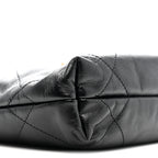Shiny Calfskin Quilted Mini Chanel 22 Black