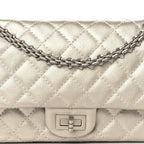 Metallic Lambskin Quilted 2.55 Reissue 225 Flap Silver
