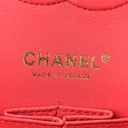 Caviar Quilted Medium Double Flap Dark Pink