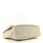 Iridescent Calfskin Quilted Large Chanel 19 Flap White