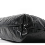 Shiny Calfskin Quilted Small Chanel 22 Black