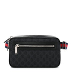 Soft GG Supreme Monogram Web Belt Bag Black Grey