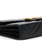 Calfskin Matelasse GG Marmont Chain Wallet Black