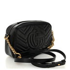 Calfskin Matelasse Small GG Marmont Chain Shoulder Bag Black
