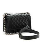 Caviar Quilted Small Boy Flap Black