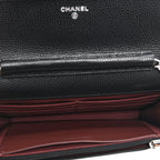 Caviar Quilted CC Turnlock Wallet On Chain WOC Black