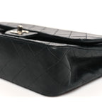 Lambskin Quilted Medium Double Flap Black