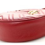 Glazed Calfskin Matelasse Heart Mini GG Marmont Round Shoulder Bag Romantic Cerise