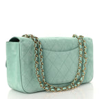 Suede Calfskin Small Souplissimo Maxi Flap Green